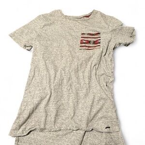 On the Byas Gray Tee with Tribal Pattern